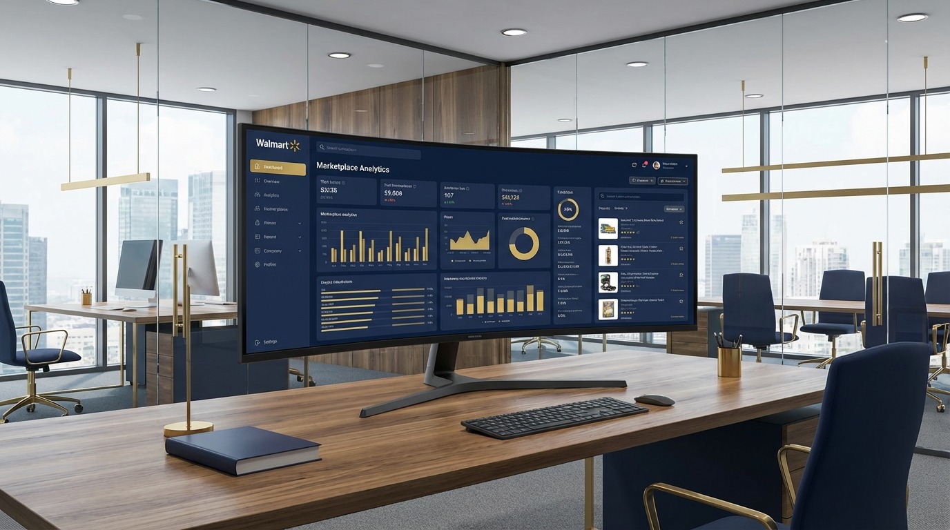 E-commerce dashboard showing marketplace analytics and sales data